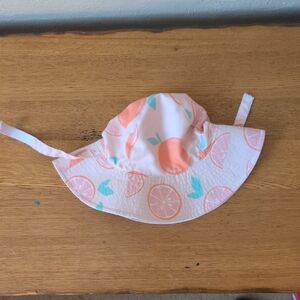 Kids Peach Print Sun Hat